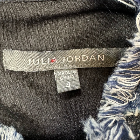 NWT Julia Jordan Denim Blue Floral Appliqué Mini Dress Sz 4 - Picture 12 of 14